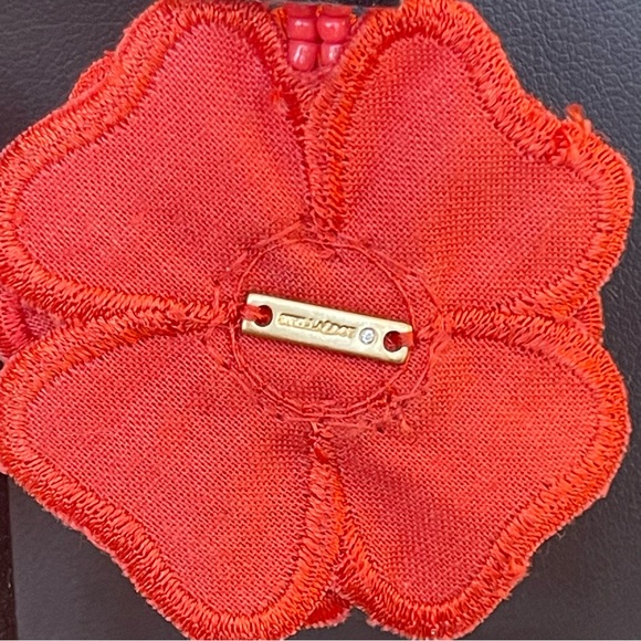 Stella & Dot Ella Grace Earrings Red Fabric Glass Beads Signed Pierced Boho - Picture 3 of 7